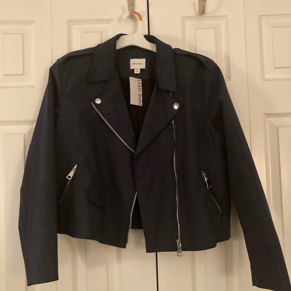 Women's Nine West Faux-Leather Biker Moto Jacket (NWT) - Picture 2 of 9